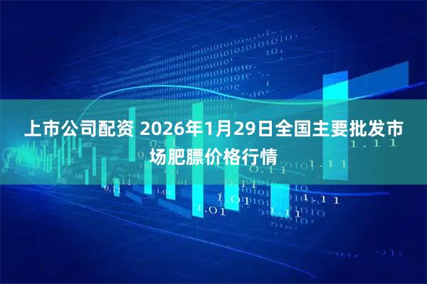 上市公司配资 2026年1月29日全国主要批发市场肥膘价格行情