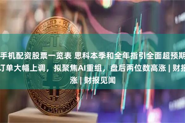 手机配资股票一览表 思科本季和全年指引全面超预期、AI订单大幅上调，拟聚焦AI重组，盘后两位数高涨 | 财报见闻
